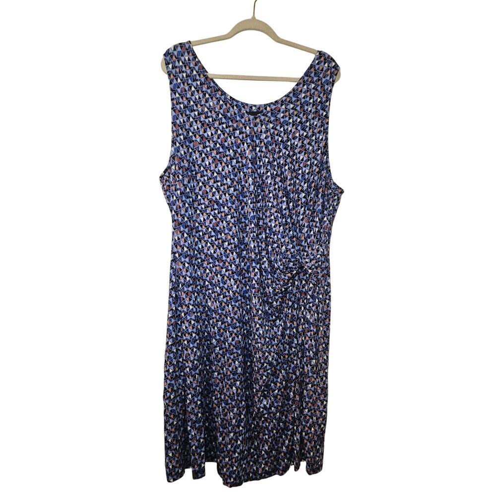 NIC+ZOE Blue Multi-Color Printed Midi Dress